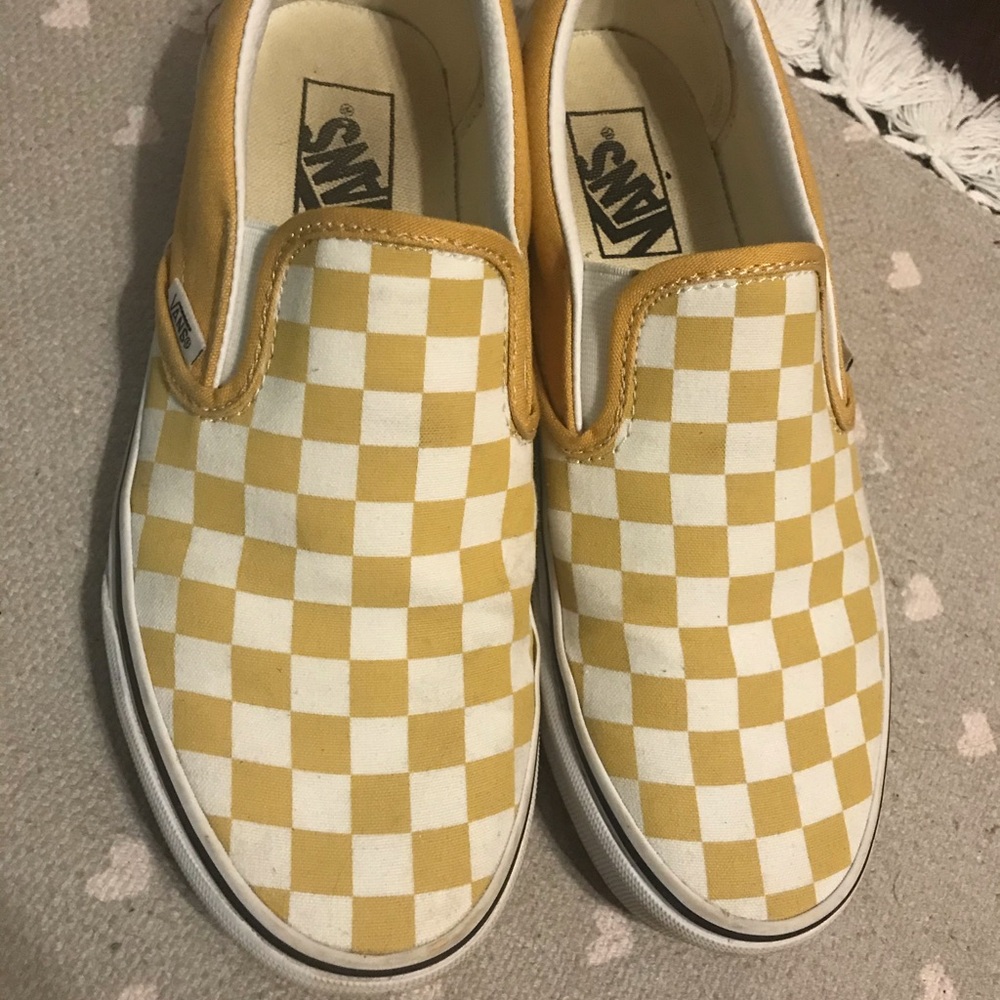 Yellow checkered vans shoes 8 women’s 6.5 men’s